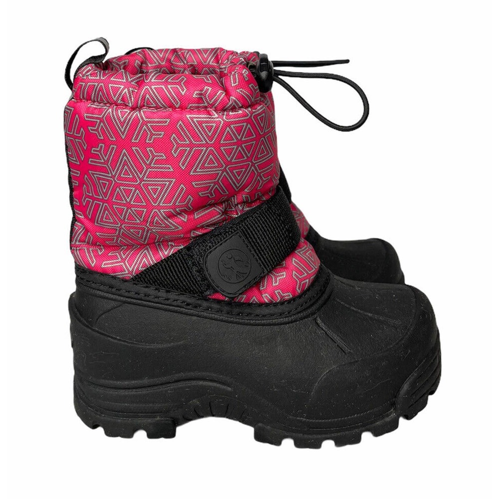 Girls Northside Winter Boots Adjustable Strap Thinsulate Insulated Pink Black 8